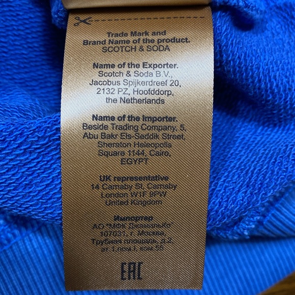 NWT Scotch & Soda Sweatshirt Small Unisex Blue Garment Dyed Tennis Slogan - Picture 11 of 14